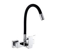 Robinets de Cuisine muraux, cuivre, pour évier de Cuisine, évier à Linge, Rotatif Flexible Chaud et Froid, poignée Commerciale Noire vers Le Haut