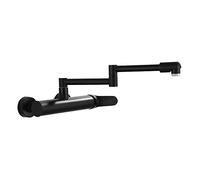 Robinets de cuisine muraux noirs, cuivre pliable à 2 modes, for évier de cuisine, évier à linge, rotatif chaud et froid, commercial(Nero)