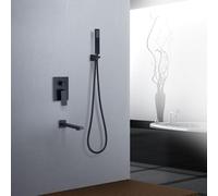 Robinets de douche mitigeur mural mitigeur de bain-douche robinet de salle de bain eau chaude froide mélangeur douche laiton, noir interesting