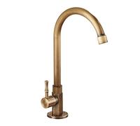 Robinets de lavabo 1 pièce en laiton classique uniquement eau froide robinet d'évier de cuisine col de cygne levier unique robinet extérieur