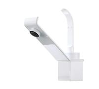 Robinets de lavabo chromés noirs pour salle de bain, robinet de lavabo en laiton à poignée unique, robinet de grue d'évier de bain à un trou (blanc)