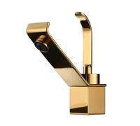 Robinets de lavabo chromés noirs pour salle de bain - Robinet de lavabo en laiton - Poignée unique - Un trou - Robinet de grue d'évier de bain (doré)