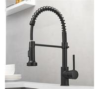 Robinets de lavabo de cuisine noire en laiton Tirmateur à ressort Spring Tap pour le robinet pour l'eau chaude et froide élégante et durable G1 / 2 Connexion idéale pour les cuisines modernes LWX