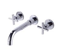 Robinets de lavabo encastrés muraux à double levier pivotant à 360 ° robinets de bain trois trous placage durable design moderne pour un contrôle élégant de l'eau
