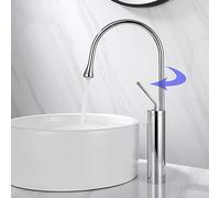 Robinets de lavabo pivotants à 360°, mitigeur design goutte d'eau, robinet de lavabo de salle de bain de luxe léger et moderne, bras pivotant à 360° universel, laiton 59A, poignée unique, facile à ut