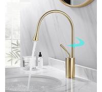 Robinets de lavabo pivotants à 360°, mitigeur design goutte d'eau, robinet de lavabo de salle de bain de luxe léger et moderne, bras pivotant à 360° universel, laiton 59A, poignée unique, facile à ut