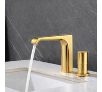 Robinets de Lavabo pour Salle de Bain 2 Trous Robinet Lave Main g1/2 Mitigeur Lavabo de Cuivre,or