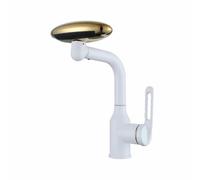 Robinets de Lavabo pour Salle de Bain Blanc 4 Modes Chaud et Froid Rotatifs a 360° | Installation a Un Seul Trou Peut Être Utilisée D'Une Seule Main