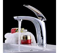 Robinets de lavabo robinet de lavabo de salle de bain chaud et froid robinet en laiton/mélangeur/robinet blanc/noir robinet de salle de bain grue robinet de lavabo robinet de lavage(Chrome short)