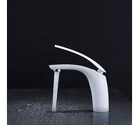Robinets de lavabo robinet de lavabo de salle de bain chaud et froid robinet en laiton/mélangeur/robinet blanc/noir robinet de salle de bain grue robinet de lavabo robinet de lavage(White short)
