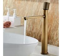 Robinets de lavabo Robinet de salle de bain en bronze antique Robinet d'évier de salle de bain en laiton chaud et froid Robinet de lavabo monté sur le pont Mélangeur Robinet d'eau (Color : Tall B)