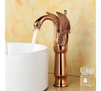 Robinets de lavabo YHSGY Robinet De Lavabo Salle De Bain Rose Or Laiton Cygne Robinet Mitigeur Lavabo Mitigeur Robinet Lavabo Froid Robinet Torneira