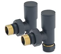 Robinets de Radiateur Anthracite-Radiateur Vertical Design | Robinets de Radiateur Inclinés Anthracite avec Robinets de Radiateur pour Serviettes & Caractéristiques de Porte-Serviettes Anthracite-15mm