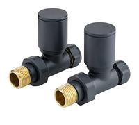 Robinets de radiateur gris Sandy Beach - Robinets de radiateur anthracite, Radiateur sèche-serviettes anthracite, Robinet de radiateur pour radiateurs gris, Robinets droits, Robinets de radiateur 15mm