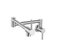 Robinets de remplissage pot cuisine Montage mural Commercial Double joint Bras pivotant Robinet d'évier pliable extensible avec un seul trou