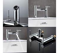 Robinets de Salle de Bain Mélangeur de Lavabo chromé évier Remplisseur de Bain Pont de Douche Ensembles de Robinets Cascade en Laiton Robinet de Baignoire Designer (Couleur : Sf0225)