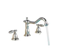 Robinets de style vintage en laiton antique pour salle de bain à 3 trous, robinet de lavabo à montage sur le plateau, eau chaude et froide, poignées à double contrôle, robinets mitigeur d'évier