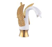 Robinets de style vintage Robinet de lavabo Golden Swan for salle bain, eau chaude et froide, robinet mélangeur luxe nordique, 12 types(E Short)