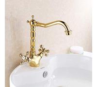 Robinets d'eau, Robinet de lavabo de Salle de Bain, Robinet de Baignoire Haut de Gamme à thème Blanc Victorien, Robinet de Baignoire à Chaleur Froide, Peut Tourner, A, A