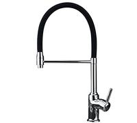 Robinets d'évier de Cuisine Robinet de Cuisine Rotatif Universel à Arc élevé, Robinet d'évier d'eau Chaude et Froide en cuivre pouvant être fixé, Robinet d'évier de Cuisine monotrou,