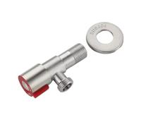 Robinets d'évier de lavabo de salle de bains, robinets d'arrêt d'angle en laiton finition noire G1/2 "vanne d'arrêt, salle de bains, toilettes, Bidet, douche, robinet d'eau(Red)