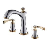 robinets d'évier de Salle de Bain 3 Trous Type Fendu Double poignée mitigeur de lavabo Chaud et Froid barboteur en nid d'abeille-a