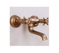 Robinets en laiton antique, robinet mural rétro chaud/froid, bec 16 cm