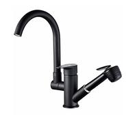 Robinets mélangeurs de cuisine pliants, robinets de cuisine pour fenêtre avant mélangeur avec pistolet de pulvérisation extractible, robinet pivotant pour eau froide et chaude, robinets mélangeurs de