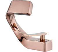 Robinets Mélangeurs en Cascade pour Lavabo Robinet Mélangeur De Salle De Bain en Laiton à Levier Unique Robinet De Lavabo Monotrou Chaud Et Froid, Rose Gold