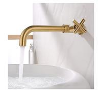 Robinets muraux en laiton noir mat, robinet mural pour piscine, lavabo, jardin, salle de bain, mitigeur d'eau froide, robinet doré brossé (doré)