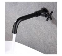 Robinets muraux en laiton noir mat, robinet mural pour piscine, lavabo, jardin, salle de bain, mitigeur d'eau froide, robinet doré brossé (noir)