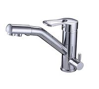 Robinets Pommeaux de douche Robinet d'évier cuisine avec 2 modes sortie d'eau moderne à poignée unique monté sur le pont