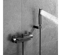 Robinets, Robinet de Baignoire-Douche, Robinet Cascade, mitigeur à poignée Unique, douchette en ABS, Robinet de Bain-Douche/Ensemble Noir