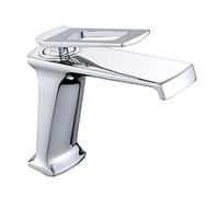 Robinets, Robinet de Bassin À Cascade, Robinet Mixte de Bassin À Cascade - Bronze - Eau Chaude Et Froide - Robinet de Lavabo - Or Brossé/Chrome