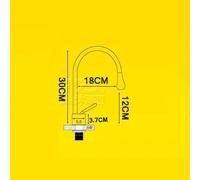 Robinets, Robinets D'Évier de Cuisine, Mitigeurs D'Évier de Cuisine, Monobloc, Double Levier, Chrome, Laiton, Bec Pivotant, Robinet Mitigeur, Robinet Eau Chaude/Froide/Chrome/30 Cm