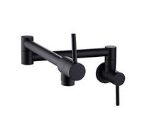 Robinets, robinets for remplisseur de casserole cuisine mural, robinet d'eau froide à double poignée en laiton multifonction, éviers(Nero)