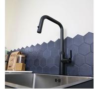 Robinetterie Cuisine Molette mitigeur évier à douchette extractible noir mat Essebagno