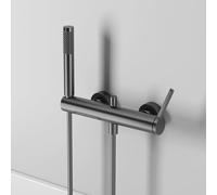 Robinetterie de bain-douche cascade + kit de douche Pistolet Gris Mitigeur de robinet mural Pommeau de douche et ensemble de flexible pour robinetterie de bain interesting