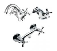 ROBINETTERIE DE BAIN RÉTRO LAVABO + BIDET + GROUPE EXTERNE DE DOUCHE NARCISO