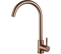 Robinetterie de Cuisine en Acier Inoxydable avec Levier Simple,Robinet d'Évier Pivotant à 360°,Or Rose,Parent