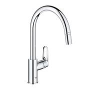 Robinetterie de cuisine - Grohe - BauFlow - Mitigeur d'évier - Chrome - Col de cygne