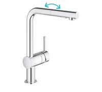 Robinetterie de cuisine GROHE Minta 30274000 L-size - bec douchette - chrome StarLight - SilkM - EasyDock