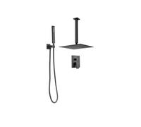 VEVOR Ensemble de robinetterie de douche encastrable – Pommeau pluie carré 30,5 cm – Noir mat