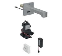 Robinetterie de lavabo Geberit Brenta, saillie 170mm, avec mitigeur, alimentation par pile, pour boîtier de fonction encastré, 116.274.SN.1, Couleur: Aspect inox/brossÃ©, revÃªtement easy-to-clean