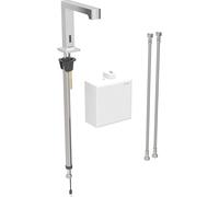 Robinetterie de lavabo Geberit Brenta, saillie 195mm, alimentation par pile, avec mitigeur thermostatique, avec boîtier de fonction AP, 116178211, Couleur: chromé brillant - CM