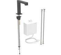 Robinetterie de lavabo Geberit Brenta, saillie 195mm, avec mélangeur, alimentation au réseau, avec boîtier de fonction AP, 116172141, Couleur: noir mat, revêtement easy-to-clean - CM