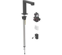 Robinetterie de lavabo Geberit Brenta, saillie 195mm, avec mélangeur, alimentation au réseau, pour boîtier de fonction encastré, 116.192.14.1, Couleur: noir mat, revêtement easy-to-clean