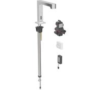 Robinetterie de lavabo Geberit Brenta, saillie 195mm, avec mitigeur, alimentation par pile, pour boîtier de fonction encastré, 116.194.21.1, Couleur: chromé brillant