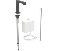 Robinetterie de lavabo Geberit Brenta, saillie 195mm, sans mélangeur, alimentation au réseau, avec boîtier de fonction AP, 116.171., Coloris: noir mat, revêtement easy-to-clean - 116.171.14.1