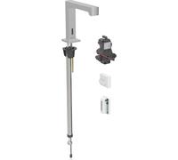 Robinetterie de lavabo Geberit Brenta, saillie 195mm, sans mélangeur, fonctionnement en générateur, pour boîtier de fonction encastré, 116.195., Coloris: Aspect inox/brossé, revêtement easy-to-clean - 116.195.SN.1